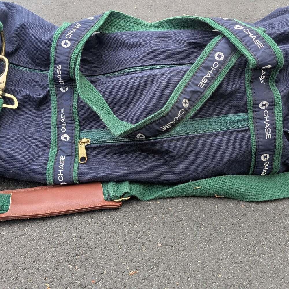 Scarborough & Tweed TeleCorp PCS Chase Bank Blue Canvas Duffle Bag